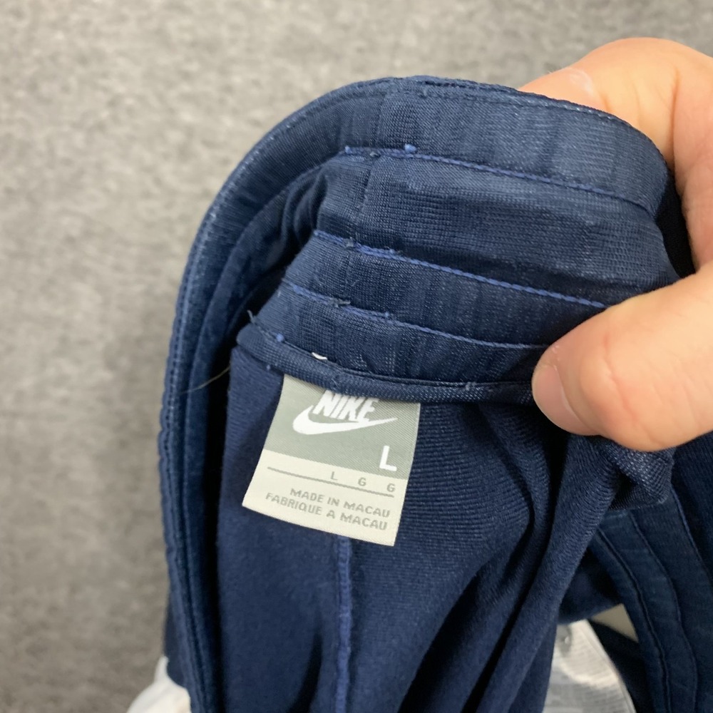 VTG Y2K Nike Track Pants Men's Large Blue White Stripe Embroidered Baggy Loose - Picture 9 of 15
